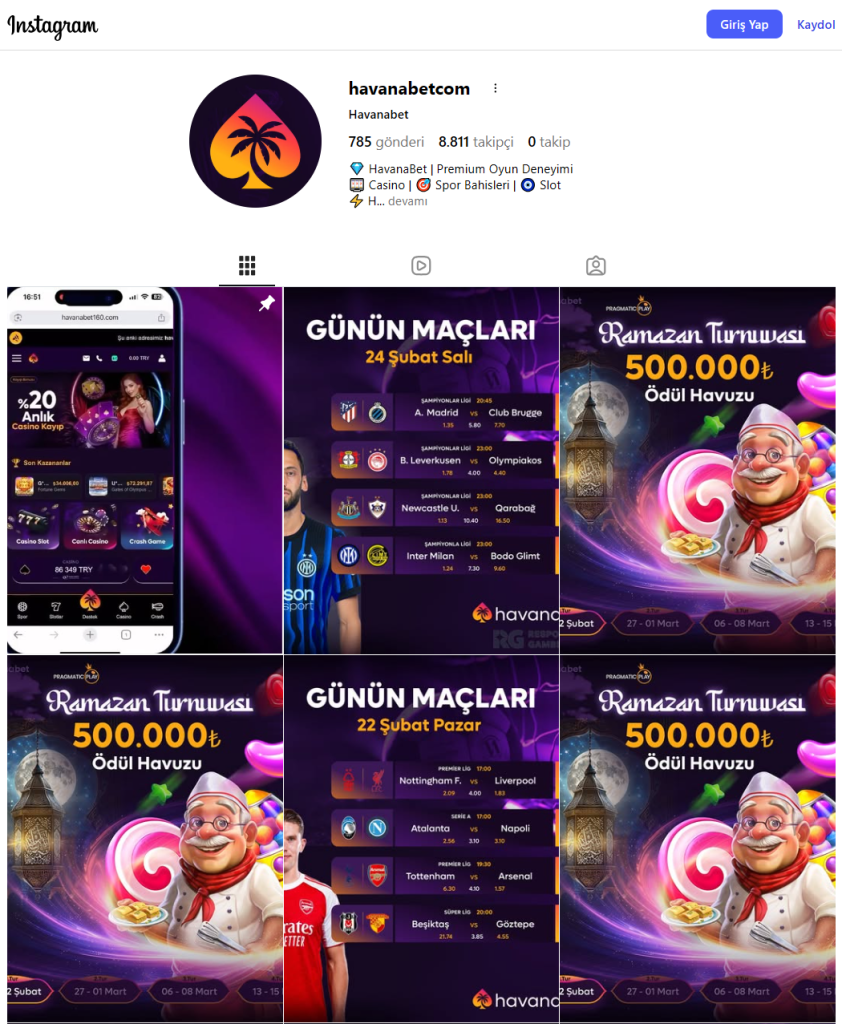 havanabet instagram kanalı